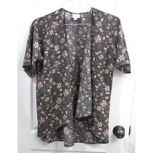 LuLaRoe Womens Short-Sleeve Open Blouse Top Size 3